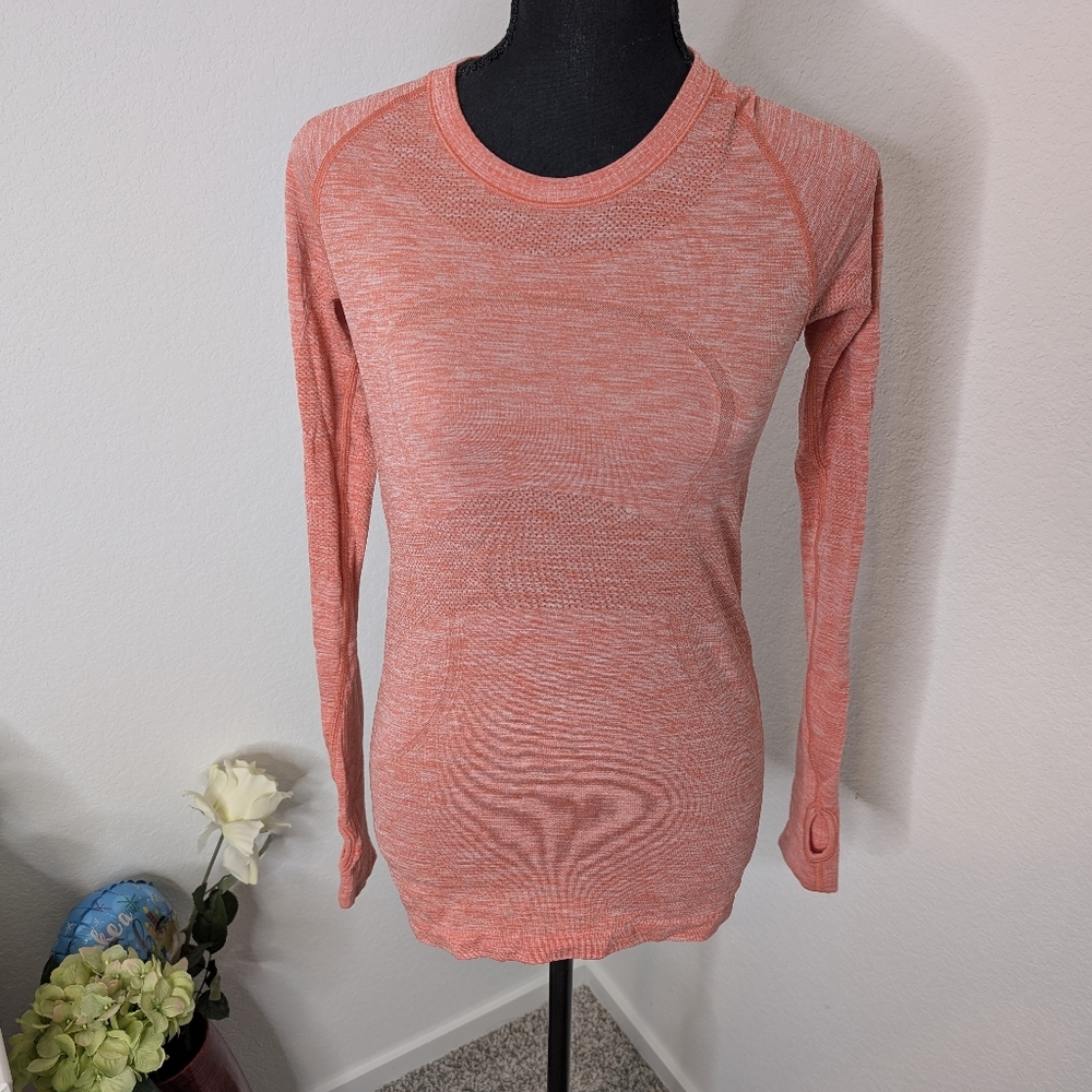 💘 Lululemon Run: Swiftly Tech Long Sleeve CrewSpace Dye Heathered Atomic Sz 6 - Picture 4 of 6